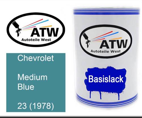 Chevrolet, Medium Blue, 23 (1978): 500ml Lackdose, von ATW Autoteile West.